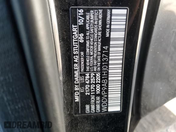 ✅ 2017 Mercedes-Benz B B 250e • VIN: WDDVP9AB1HJ013714 • Lot: 43752745. Listed on Copart with Not provided. Free auction sales archive from the USA and detailed vehicle history report at DreamBid. Image 13.