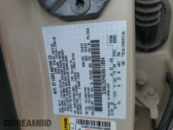 ✅ 2016 Lincoln MKZ • VIN: 3LN6L2G94GR615884 • Lot: 86526745. Wystawiony na Copart z przebiegiem 162 688 mil. Bezpłatny archiwum sprzedaży aukcyjnych z USA i szczegółowy raport historii pojazdu na DreamBid. Zdjęcie 13.