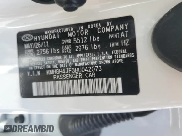 ✅ 2011 Hyundai Equus Ultimate • VIN: KMHGH4JF3BU042073 • Lot: 54450365. Listed on Copart with 191,745 mi. Free auction sales archive from the USA and detailed vehicle history report at DreamBid. Image 12.