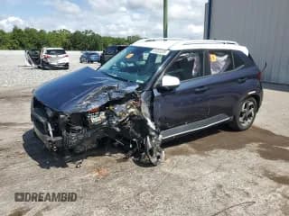 ✅ 2021 Hyundai Venue Denim • VIN: KMHRC8A35MU083019 • Lot: 61023235. Listed on Copart with Not provided. Free auction sales archive from the USA and detailed vehicle history report at DreamBid. Image 1.