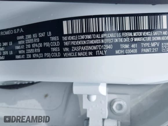 ✅ 2021 Alfa Romeo Stelvio Ti • VIN: ZASPAKBN0M7D12940 • Лот: 42393580. Опубликован ранее на IAAI с пробегом 31 074 миль. Бесплатный доступ к архиву аукционных продаж из США и подробный отчёт об истории автомобиля на DreamBid. Изображение 9.