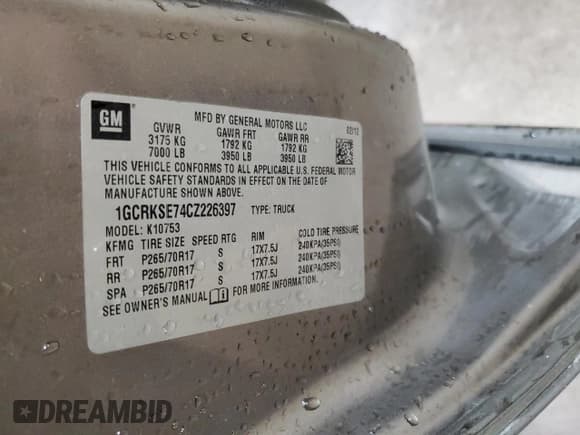 ✅ 2012 Chevrolet Silverado 1500 LT • VIN: 1GCRKSE74CZ226397 • Lot: 75330974. Listed on Copart with Not provided. Free auction sales archive from the USA and detailed vehicle history report at DreamBid. Image 12.