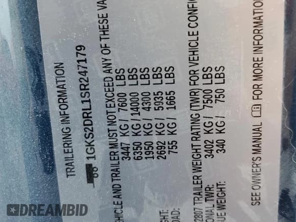 ✅ 2025 GMC Yukon Denali • VIN: 1GKS2DRL1SR247179 • Лот: 71278315. Опубликован ранее на Copart с пробегом 7 230 миль. Бесплатный доступ к архиву аукционных продаж из США и подробный отчёт об истории автомобиля на DreamBid. Изображение 13.