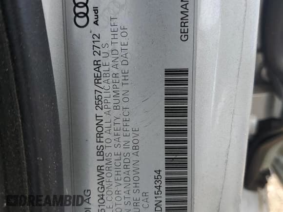 ✅ 2013 Audi A6 Premium Plus • VIN: WAUGFAFCXDN154354 • Lot: 65605845. Listed on Copart with 121,934 mi. Free auction sales archive from the USA and detailed vehicle history report at DreamBid. Image 12.