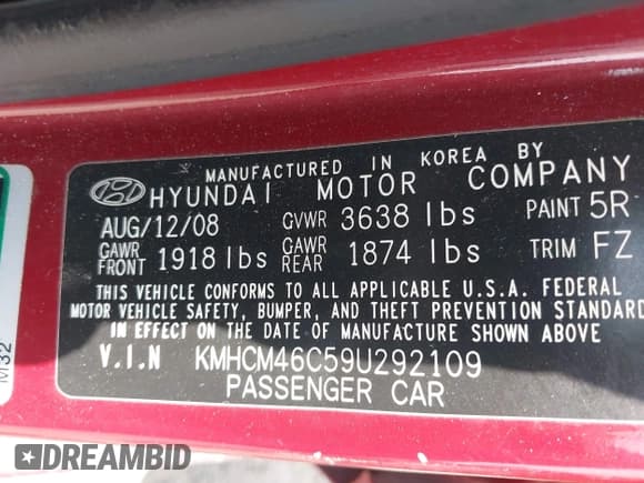 ✅ 2009 Hyundai Accent Auto GLS • VIN: KMHCM46C59U292109 • Лот: 42462617. Опубликован ранее на IAAI с пробегом 111 860 миль. Бесплатный доступ к архиву аукционных продаж из США и подробный отчёт об истории автомобиля на DreamBid. Изображение 9.