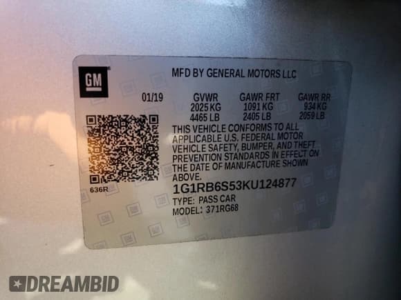 ✅ 2019 Chevrolet Volt Premier • VIN: 1G1RB6S53KU124877 • Lot: 47381433. Wystawiony na Copart z przebiegiem 50 045 mil. Bezpłatny archiwum sprzedaży aukcyjnych z USA i szczegółowy raport historii pojazdu na DreamBid. Zdjęcie 15.