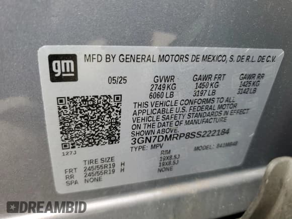✅ 2025 Chevrolet Equinox EV LT1 w/PCY • VIN: 3GN7DMRP8SS222184 • Lot: 90254195. Wystawiony na Copart z przebiegiem 17 149 mil. Bezpłatny archiwum sprzedaży aukcyjnych z USA i szczegółowy raport historii pojazdu na DreamBid. Zdjęcie 12.