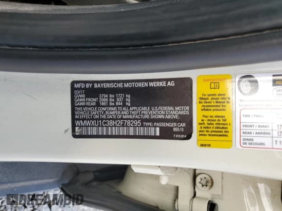 ✅ 2017 MINI Hardtop 4 Door Cooper • VIN: WMWXU1C38H2F78295 • Лот: 87461535. Опубликован ранее на Copart с пробегом 85 167 миль. Бесплатный доступ к архиву аукционных продаж из США и подробный отчёт об истории автомобиля на DreamBid. Изображение 12.