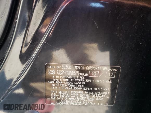 ✅ 2013 Suzuki Grand Vitara • VIN: JS3TE0D50D4100037 • Lot: 44969425. Wystawiony na Copart z przebiegiem 159 443 mil. Bezpłatny archiwum sprzedaży aukcyjnych z USA i szczegółowy raport historii pojazdu na DreamBid. Zdjęcie 12.