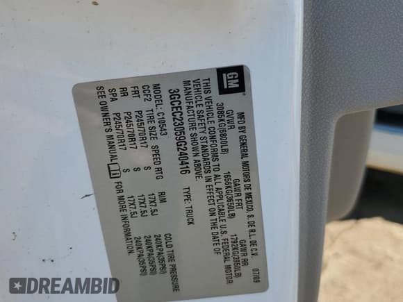 ✅ 2009 Chevrolet Silverado 1500 LT • VIN: 3GCEC23059G240416 • Lot: 74337464. Listed on Copart with 99,098 mi. Free auction sales archive from the USA and detailed vehicle history report at DreamBid. Image 14.