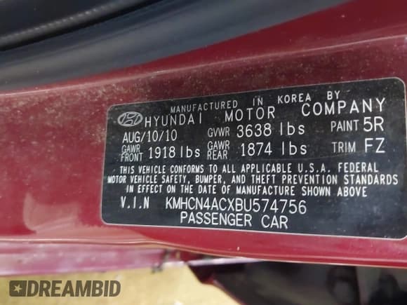 ✅ 2011 Hyundai Accent GLS • VIN: KMHCN4ACXBU574756 • Лот: 42582147. Опубликован ранее на IAAI с пробегом 114 086 миль. Бесплатный доступ к архиву аукционных продаж из США и подробный отчёт об истории автомобиля на DreamBid. Изображение 9.