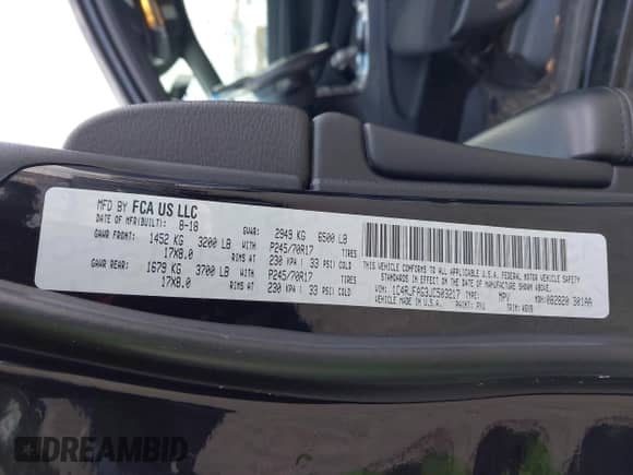 2018 Jeep Grand Cherokee Altitude z VIN 1C4RJFAG3JC503217, wystawiony jako IAAI lot #43588525 z przebiegiem 75 607 mil mil oraz . Historia ofert i sprzedaży dostępna na DreamBid. Obrazek 9.