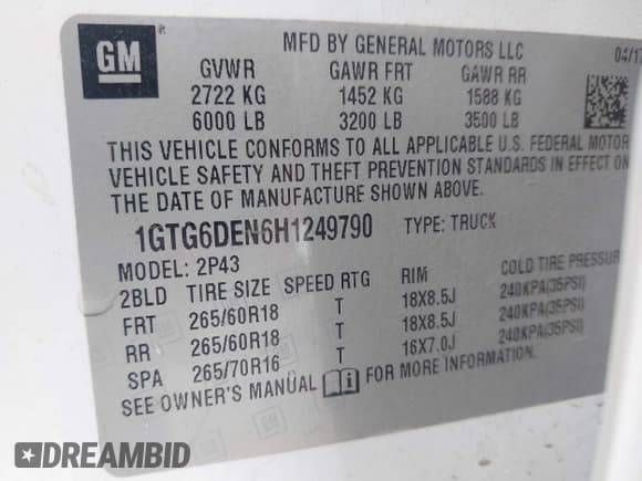 ✅ 2017 GMC Canyon 4WD SLT • VIN: 1GTG6DEN6H1249790 • Лот: 43609704. Опубликован ранее на IAAI с пробегом 141 693 миль. Бесплатный доступ к архиву аукционных продаж из США и подробный отчёт об истории автомобиля на DreamBid. Изображение 9.