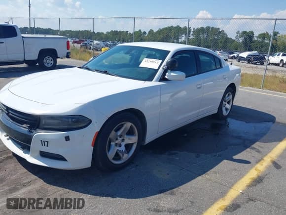 ✅ 2019 Dodge Charger Police • VIN: 2C3CDXAT9KH582895 • Lot: 43258912. Listed on IAAI with 149,698 mi. Free auction sales archive from the USA and detailed vehicle history report at DreamBid. Image 2.