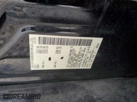 ✅ 2020 Nissan Maxima SL • VIN: 1N4AA6DV1LC372143 • Лот: 90733665. Опубликован ранее на Copart с пробегом 78 363 миль. Бесплатный доступ к архиву аукционных продаж из США и подробный отчёт об истории автомобиля на DreamBid. Изображение 12.