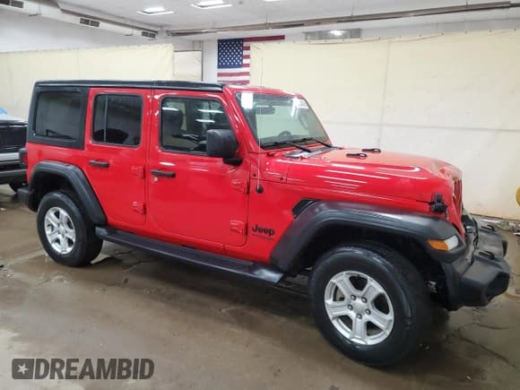 ✅ 2022 Jeep Wrangler Unlimited Sport S • VIN: 1C4HJXDG2NW152124 • Lot: 55214015. Listed on Copart with 36,063 mi. Free auction sales archive from the USA and detailed vehicle history report at DreamBid. Image 4.