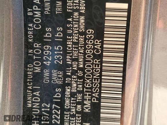 ✅ 2013 Hyundai Genesis Coupe R-Spec • VIN: KMHHT6KD0DU089639 • Lot: 46322535. Wystawiony na Copart z przebiegiem 67 106 mil. Bezpłatny archiwum sprzedaży aukcyjnych z USA i szczegółowy raport historii pojazdu na DreamBid. Zdjęcie 14.