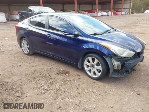 ✅ 2013 Hyundai Elantra GLS • VIN: 5NPDH4AE0DH213986 • Lot: 43575259. Listed on IAAI with 184,670 mi. Free auction sales archive from the USA and detailed vehicle history report at DreamBid. Image 1.
