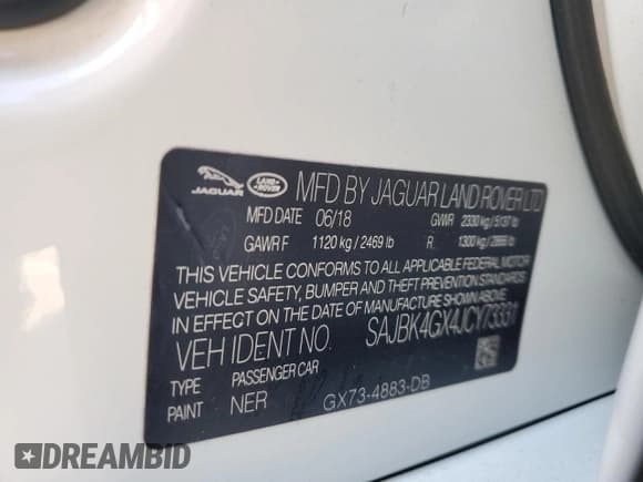 ✅ 2018 Jaguar XF 30t Prestige • VIN: SAJBK4GX4JCY73331 • Lot: 43069184. Wystawiony na Copart z przebiegiem 17 046 mil. Bezpłatny archiwum sprzedaży aukcyjnych z USA i szczegółowy raport historii pojazdu na DreamBid. Zdjęcie 12.