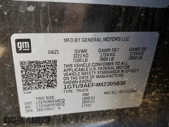 ✅ 2021 GMC Sierra 1500 • VIN: 1GTU9AEF4MZ305836 • Lot: 87507775. Wystawiony na Copart z przebiegiem 56 126 mil. Bezpłatny archiwum sprzedaży aukcyjnych z USA i szczegółowy raport historii pojazdu na DreamBid. Zdjęcie 14.