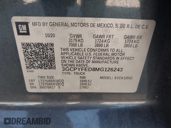 ✅ 2021 Chevrolet Silverado 1500 LT Trail Boss • VIN: 3GCPYFED8MG126243 • Лот: 43441420. Опубликован ранее на IAAI с пробегом 103 334 миль. Бесплатный доступ к архиву аукционных продаж из США и подробный отчёт об истории автомобиля на DreamBid. Изображение 9.