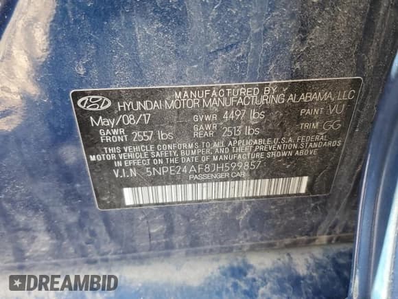 ✅ 2018 Hyundai Sonata SE • VIN: 5NPE24AF8JH599857 • Лот: 50130353. Опубликован ранее на Copart с пробегом 69 334 миль. Бесплатный доступ к архиву аукционных продаж из США и подробный отчёт об истории автомобиля на DreamBid. Изображение 12.