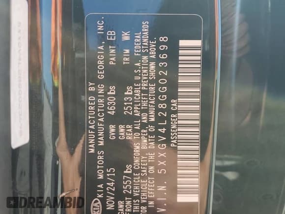 ✅ 2016 Kia Optima SXL Turbo • VIN: 5XXGV4L28GG023698 • Lot: 70423755. Listed on Copart with 71,255 mi. Free auction sales archive from the USA and detailed vehicle history report at DreamBid. Image 13.