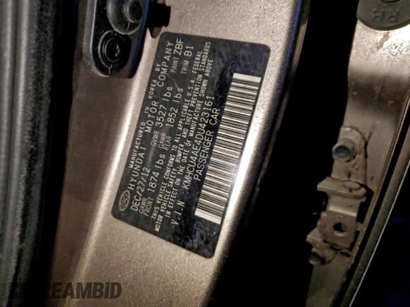 ✅ 2013 Hyundai Accent GLS • VIN: KMHCU4AE4DU423161 • Lot: 94177725. Listed on Copart with 66,731 mi. Free auction sales archive from the USA and detailed vehicle history report at DreamBid. Image 13.