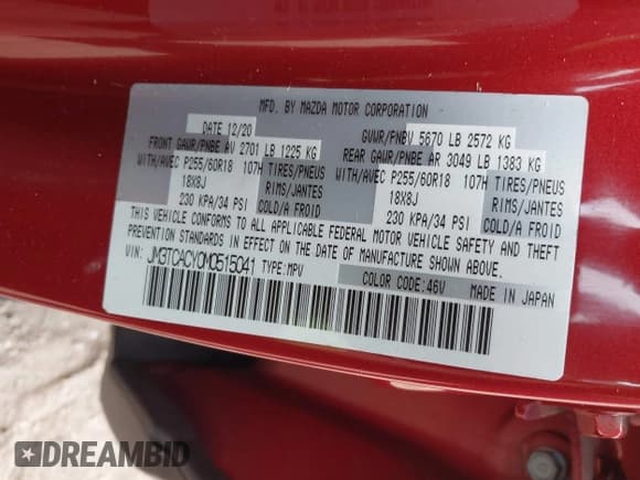 ✅ 2021 Mazda CX-9 Touring • VIN: JM3TCACY0M0515041 • Lot: 43228258. Listed on IAAI with 82,036 mi. Free auction sales archive from the USA and detailed vehicle history report at DreamBid. Image 9.