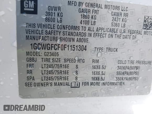✅ 2015 Chevrolet Express Cargo • VIN: 1GCWGFCF0F1151304 • Lot: 42776223. Wystawiony na IAAI z przebiegiem 213 156 mil. Bezpłatny archiwum sprzedaży aukcyjnych z USA i szczegółowy raport historii pojazdu na DreamBid. Zdjęcie 9.