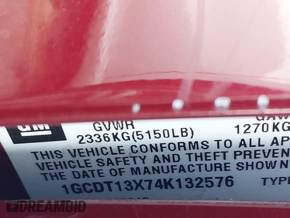 ✅ 2004 Chevrolet S-10 LS • VIN: 1GCDT13X74K132576 • Лот: 41593818. Опубликован ранее на IAAI с пробегом 88 511 миль. Бесплатный доступ к архиву аукционных продаж из США и подробный отчёт об истории автомобиля на DreamBid. Изображение 9.