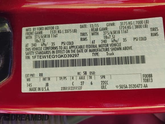 ✅ 2016 Ford F-150 XLT • VIN: 1FTEW1EG1GKD39297 • Лот: 43109835. Опубликован ранее на IAAI с пробегом Не указан. Бесплатный доступ к архиву аукционных продаж из США и подробный отчёт об истории автомобиля на DreamBid. Изображение 9.