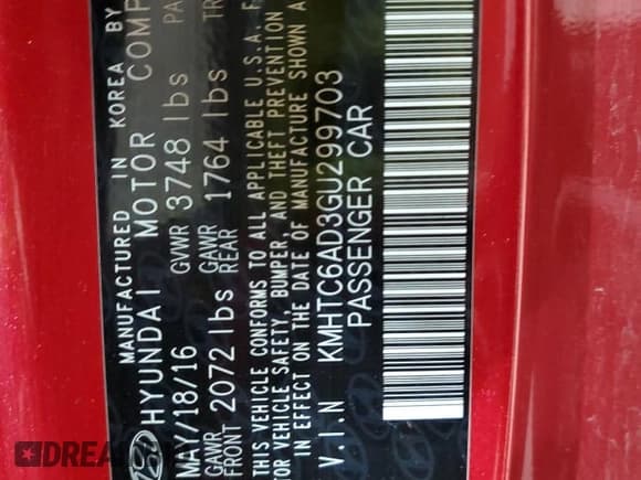 ✅ 2016 Hyundai Veloster • VIN: KMHTC6AD3GU299703 • Lot: 70024943. Wystawiony na Copart z przebiegiem 82 933 mil. Bezpłatny archiwum sprzedaży aukcyjnych z USA i szczegółowy raport historii pojazdu na DreamBid. Zdjęcie 10.