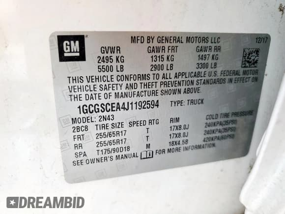 ✅ 2018 Chevrolet Colorado 2WD LT • VIN: 1GCGSCEA4J1192594 • Lot: 81125425. Listed on Copart with 116,278 mi. Free auction sales archive from the USA and detailed vehicle history report at DreamBid. Image 12.