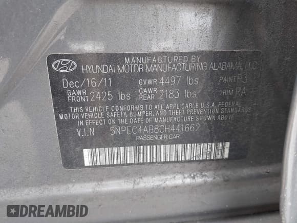 ✅ 2012 Hyundai Sonata SE • VIN: 5NPEC4AB8CH441662 • Лот: 43575168. Опубликован ранее на IAAI с пробегом 146 675 миль. Бесплатный доступ к архиву аукционных продаж из США и подробный отчёт об истории автомобиля на DreamBid. Изображение 9.