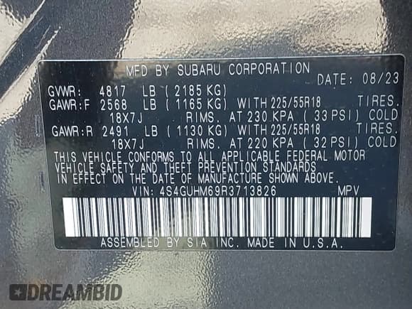 ✅ 2024 Subaru Crosstrek Limited • VIN: 4S4GUHM69R3713826 • Lot: 43463517. Listed on IAAI with 21,307 mi. Free auction sales archive from the USA and detailed vehicle history report at DreamBid. Image 9.