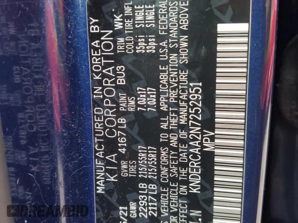 ✅ 2022 Kia Seltos EX • VIN: KNDERCAA2N7252951 • Lot: 86847355. Listed on Copart with 26,302 mi. Free auction sales archive from the USA and detailed vehicle history report at DreamBid. Image 14.