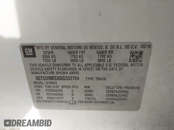 ✅ 2016 GMC Sierra 1500 SLE • VIN: 3GTU2MEC8GG333784 • Lot: 43639768. Listed on IAAI with 210,325 mi. Free auction sales archive from the USA and detailed vehicle history report at DreamBid. Image 9.