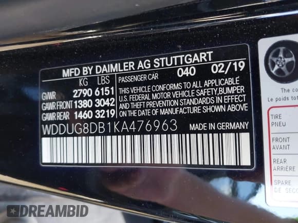 ✅ 2019 Mercedes-Benz S 560 • VIN: WDDUG8DB1KA476963 • Lot: 41631804. Wystawiony na IAAI z przebiegiem 81 401 mil. Bezpłatny archiwum sprzedaży aukcyjnych z USA i szczegółowy raport historii pojazdu na DreamBid. Zdjęcie 9.