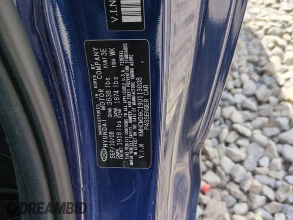 2009 Hyundai Accent GS z VIN KMHCM36C19U113008, wystawiony jako Copart lot #58562935 z przebiegiem 142 717 mil mil oraz Szkoda całkowita • Salvage title. Historia ofert i sprzedaży dostępna na DreamBid. Obrazek 12.