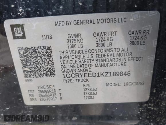 ✅ 2019 Chevrolet Silverado 1500 RST • VIN: 1GCRYEED1KZ189846 • Lot: 42464384. Wystawiony na IAAI z przebiegiem 69 841 mil. Bezpłatny archiwum sprzedaży aukcyjnych z USA i szczegółowy raport historii pojazdu na DreamBid. Zdjęcie 9.