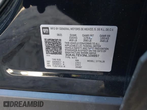 ✅ 2022 GMC Terrain SLE • VIN: 3GKALTEV3NL104997 • Lot: 43503449. Wystawiony na IAAI z przebiegiem Nie podano. Bezpłatny archiwum sprzedaży aukcyjnych z USA i szczegółowy raport historii pojazdu na DreamBid. Zdjęcie 9.