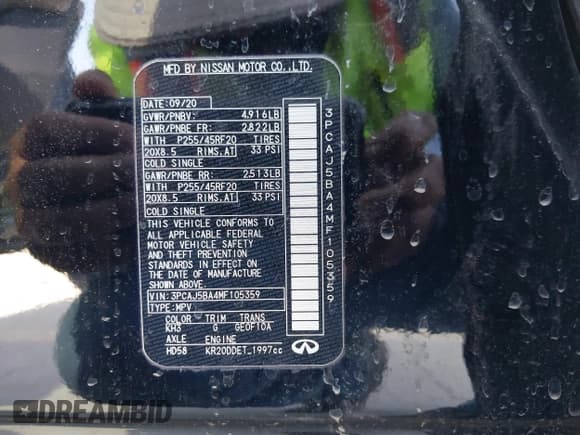 ✅ 2021 Infiniti QX50 Luxe • VIN: 3PCAJ5BA4MF105359 • Лот: 41772029. Опубликован ранее на IAAI с пробегом 66 497 миль. Бесплатный доступ к архиву аукционных продаж из США и подробный отчёт об истории автомобиля на DreamBid. Изображение 9.