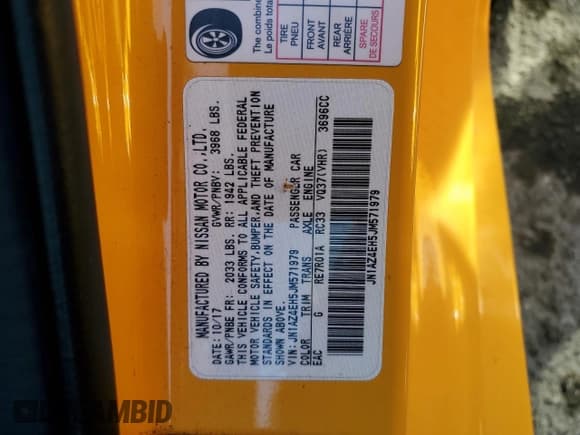 ✅ 2018 Nissan 370Z • VIN: JN1AZ4EH5JM571979 • Лот: 45066033. Опубликован ранее на Copart с пробегом 34 288 миль. Бесплатный доступ к архиву аукционных продаж из США и подробный отчёт об истории автомобиля на DreamBid. Изображение 12.