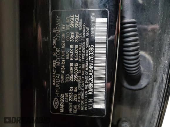 2022 Hyundai Kona SE z VIN KM8K2CAB4NU763395, wystawiony jako Copart lot #44989583 z przebiegiem 46 013 mil mil oraz . Historia ofert i sprzedaży dostępna na DreamBid. Obrazek 12.