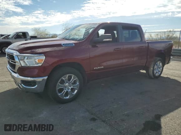 ✅ 2021 Ram 1500 Big Horn • VIN: 1C6RREFT1MN690160 • Lot: 81587855. Listed on Copart with 32,723 mi. Free auction sales archive from the USA and detailed vehicle history report at DreamBid. Image 1.
