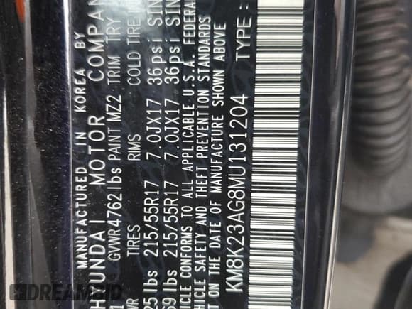 ✅ 2021 Hyundai Kona SEL • VIN: KM8K23AG8MU131204 • Lot: 82003075. Wystawiony na Copart z przebiegiem 54 559 mil. Bezpłatny archiwum sprzedaży aukcyjnych z USA i szczegółowy raport historii pojazdu na DreamBid. Zdjęcie 13.