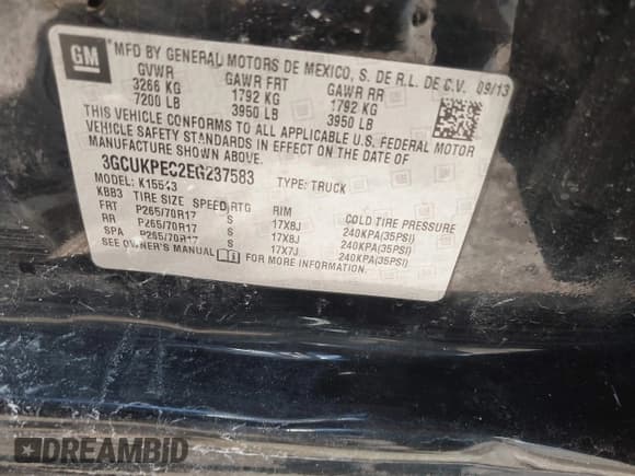 ✅ 2014 Chevrolet Silverado 1500 Work Truck • VIN: 3GCUKPEC2EG237583 • Лот: 43099647. Опубликован ранее на IAAI с пробегом 163 173 миль. Бесплатный доступ к архиву аукционных продаж из США и подробный отчёт об истории автомобиля на DreamBid. Изображение 9.