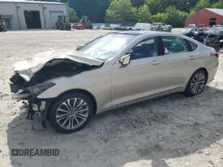 2015 Hyundai Genesis 3.8L z VIN KMHGN4JE3FU036313, wystawiony jako Copart lot #56824924 z przebiegiem 38 175 mil mil oraz Szkoda całkowita • Salvage title. Historia ofert i sprzedaży dostępna na DreamBid. Obrazek 1.