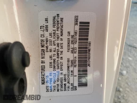 ✅ 2015 Infiniti Q60 Journey • VIN: JN1CV6EK0FM871691 • Лот: 50782645. Опубликован ранее на Copart с пробегом 73 525 миль. Бесплатный доступ к архиву аукционных продаж из США и подробный отчёт об истории автомобиля на DreamBid. Изображение 12.